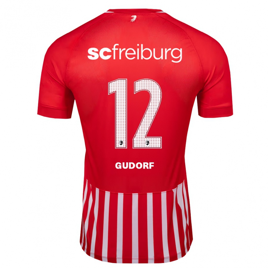 ילדים כדורגל Ally Gudorf #12 אדום לבן שחור ג'רזי ביתית 2026/27 ילדים כדורגל Ally Gudorf #12 אדום לבן שחור ג'רזי ביתית 2026/27