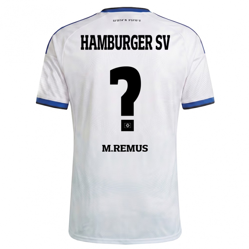 ילדים כדורגל Mathias Remus #0 לבן שחור כחול ג'רזי ביתית 2026/27