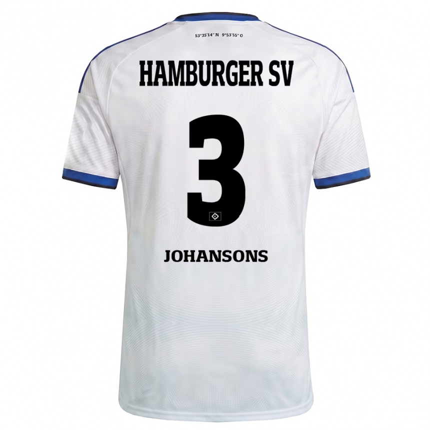 ילדים כדורגל Paul Johansons #3 לבן שחור כחול ג'רזי ביתית 2026/27