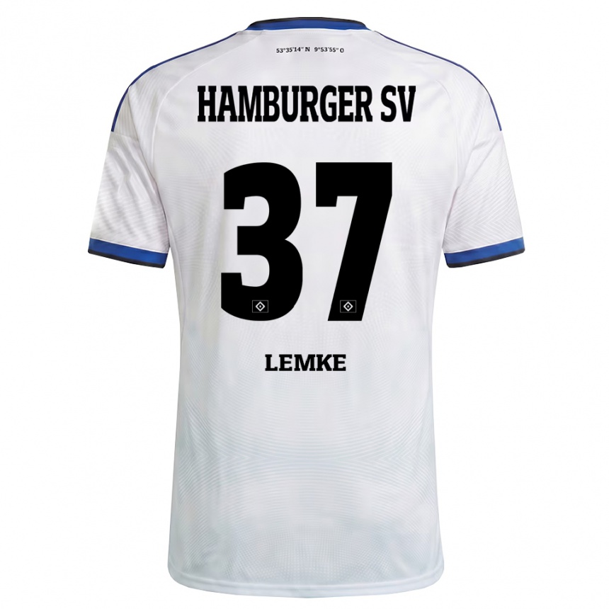 ילדים כדורגל Louis Lemke #37 לבן שחור כחול ג'רזי ביתית 2026/27