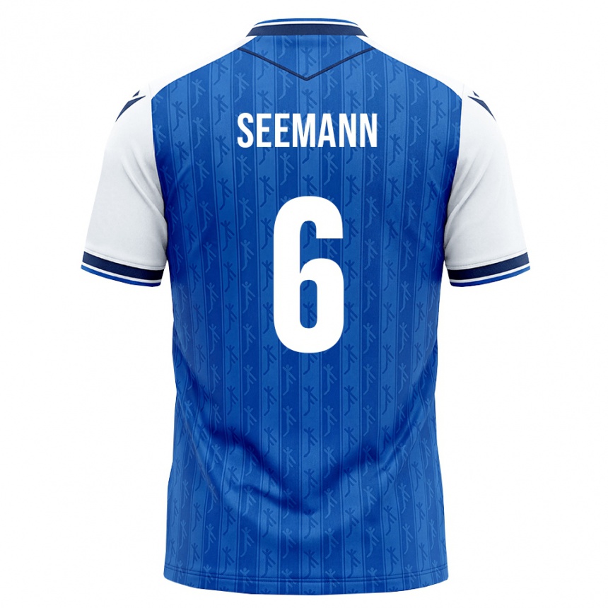 ילדים כדורגל Elias Seemann #6 כחול מלכותי לבן ג'רזי ביתית 2026/27