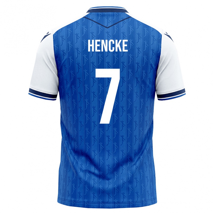ילדים כדורגל Oskar Hencke #7 כחול מלכותי לבן ג'רזי ביתית 2026/27