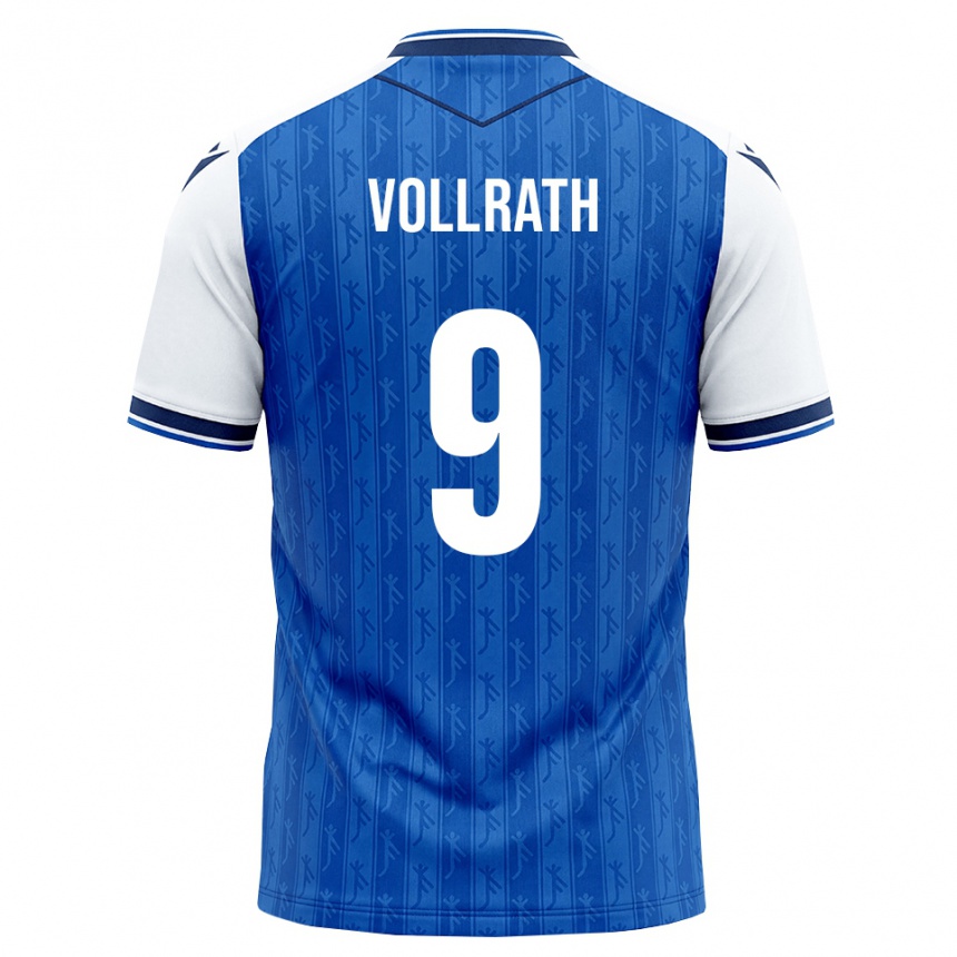 ילדים כדורגל Lucas Vollrath #9 כחול מלכותי לבן ג'רזי ביתית 2026/27