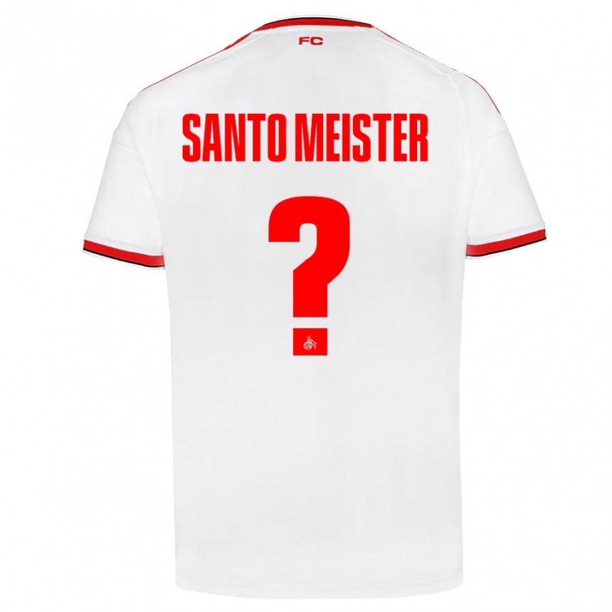 ילדים כדורגל Julius Santo Meister #0 לבן אדום שחור ג'רזי ביתית 2026/27