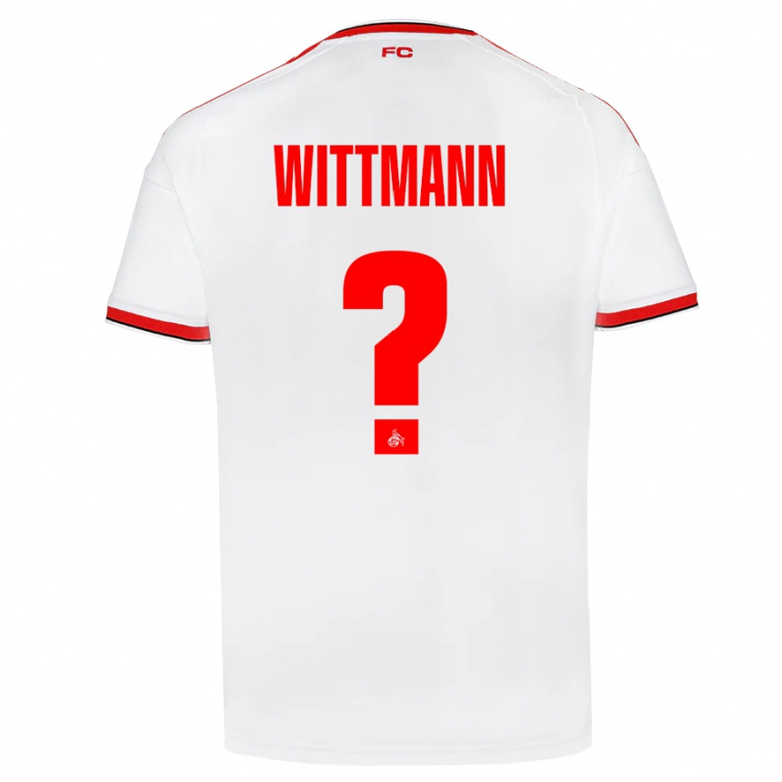 ילדים כדורגל Eyk Wittmann #0 לבן אדום שחור ג'רזי ביתית 2026/27