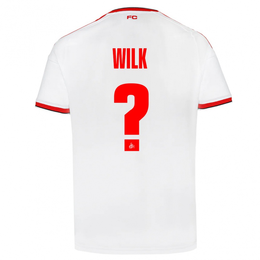 ילדים כדורגל Emil Wilk #0 לבן אדום שחור ג'רזי ביתית 2026/27