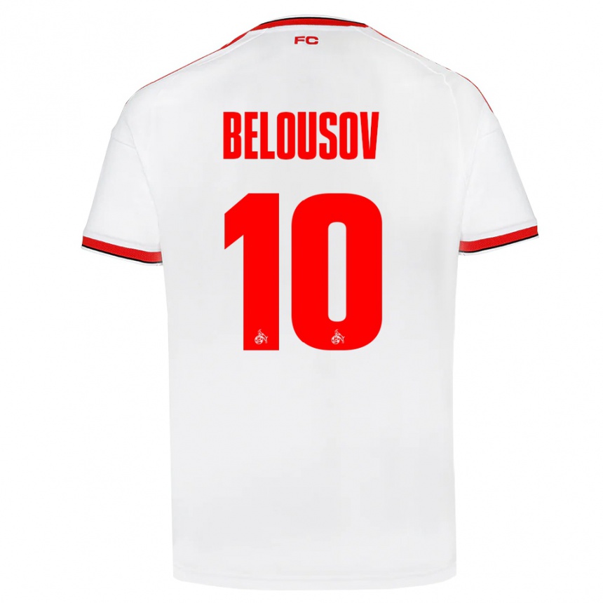 ילדים כדורגל Artem Belousov #10 לבן אדום שחור ג'רזי ביתית 2026/27