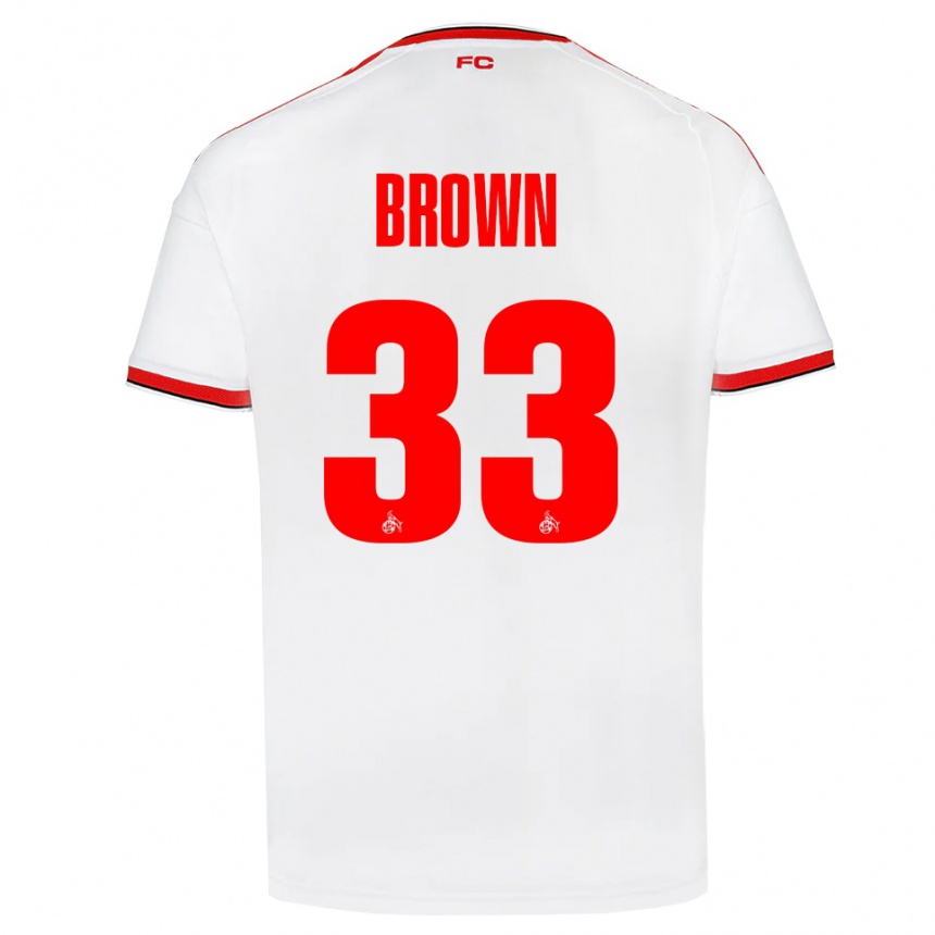 ילדים כדורגל Evan Brown #33 לבן אדום שחור ג'רזי ביתית 2026/27