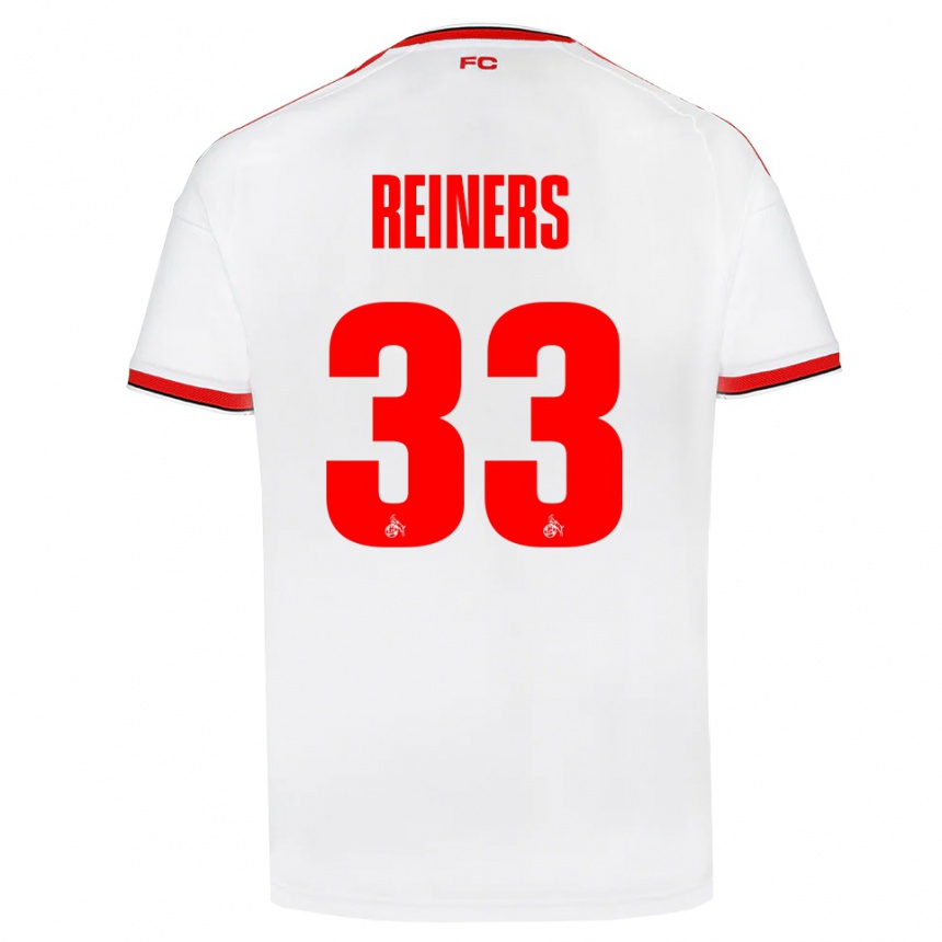 ילדים כדורגל Leonard Reiners #33 לבן אדום שחור ג'רזי ביתית 2026/27