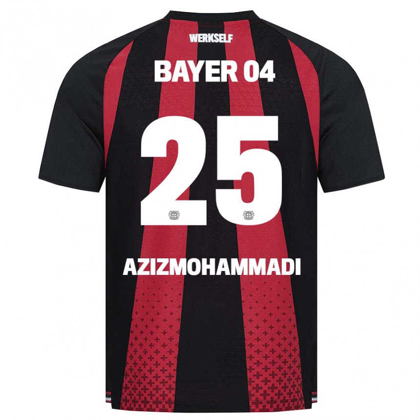 ילדים כדורגל Mick Azizmohammadi #25 שחור לבן אדום ג'רזי ביתית 2026/27