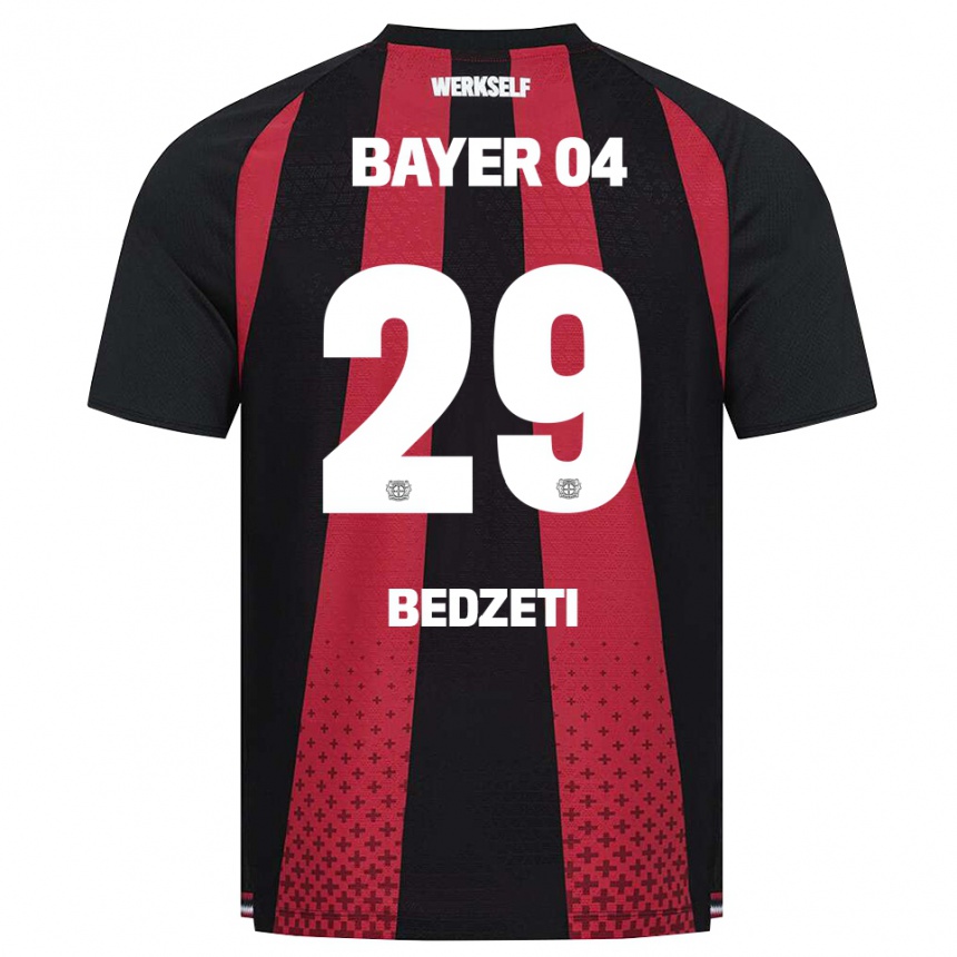 ילדים כדורגל Valon Bedzeti #29 שחור לבן אדום ג'רזי ביתית 2026/27