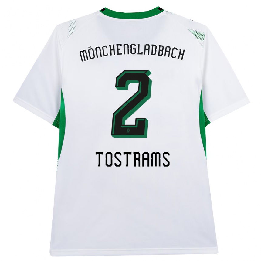 ילדים כדורגל Eva Tostrams #2 לבן שחור ירוק ג'רזי ביתית 2026/27