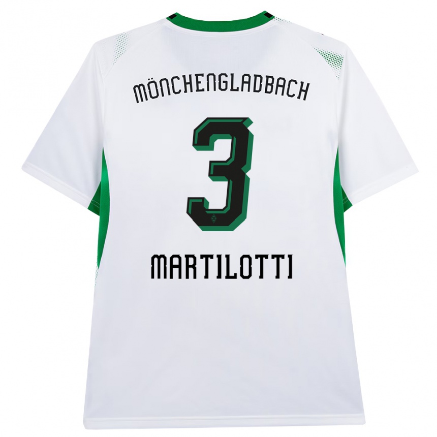 ילדים כדורגל Francesco Martilotti #3 לבן שחור ירוק ג'רזי ביתית 2026/27