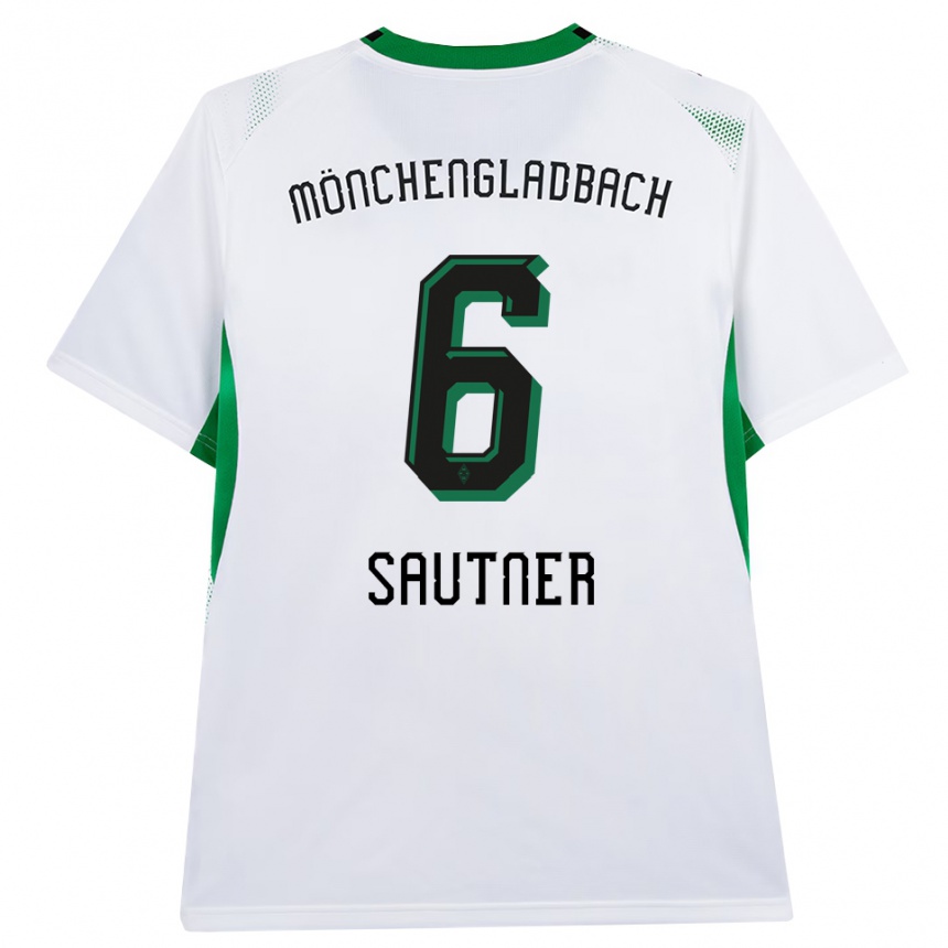 ילדים כדורגל Piet Sautner #6 לבן שחור ירוק ג'רזי ביתית 2026/27