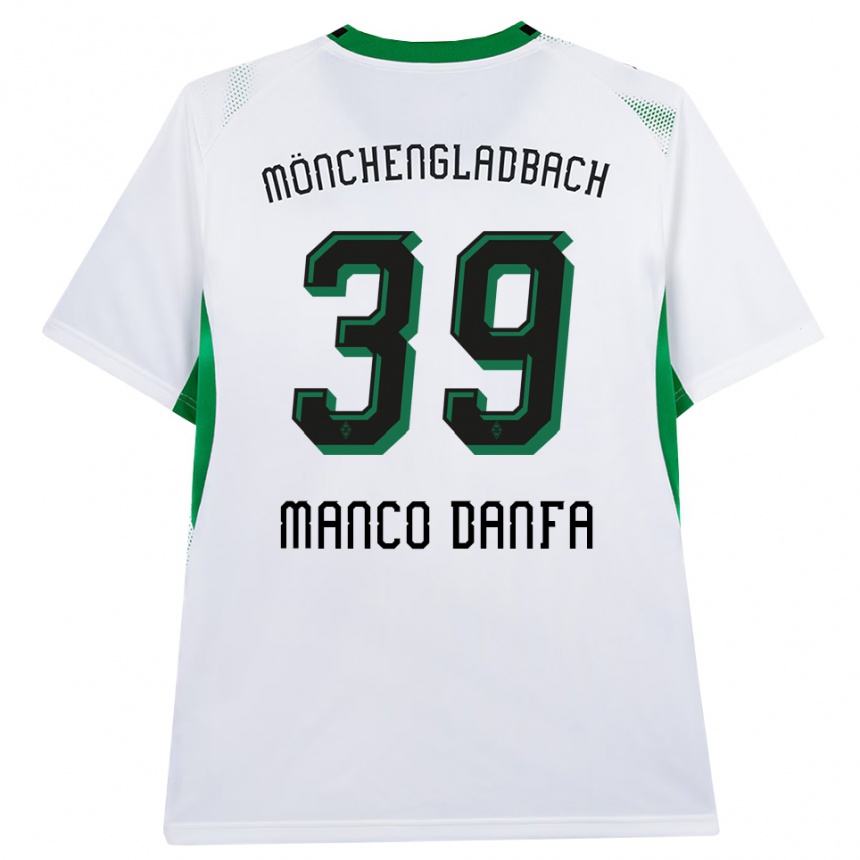 ילדים כדורגל Iaia Manco Danfa #39 לבן שחור ירוק ג'רזי ביתית 2026/27