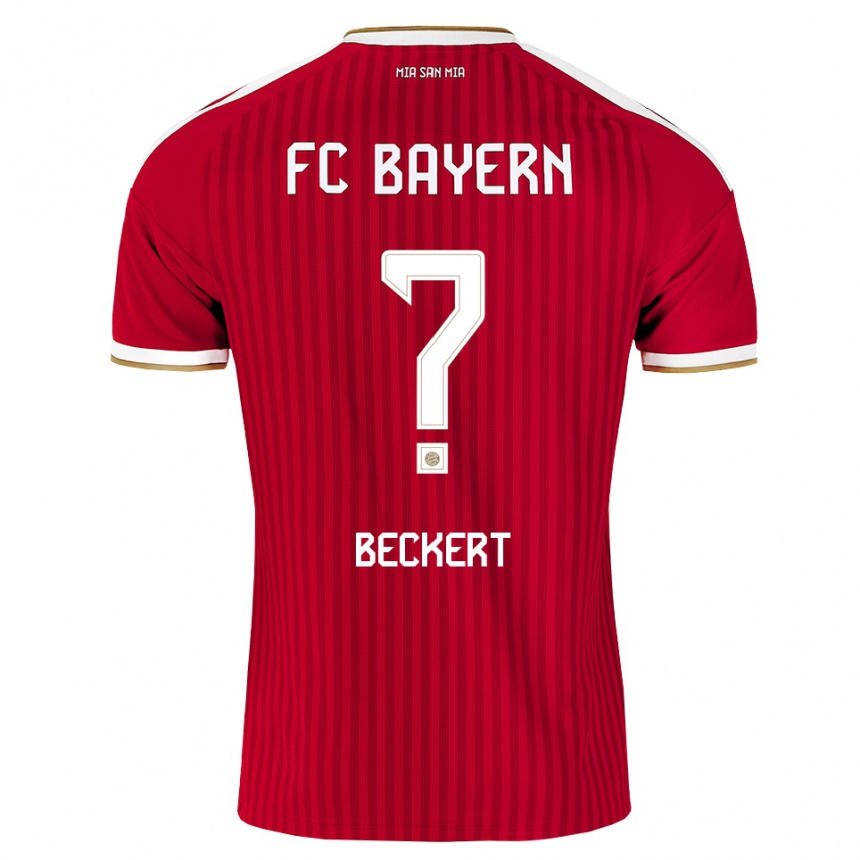 ילדים כדורגל Valentin Beckert #0 אדום לבן כחול ג'רזי ביתית 2026/27