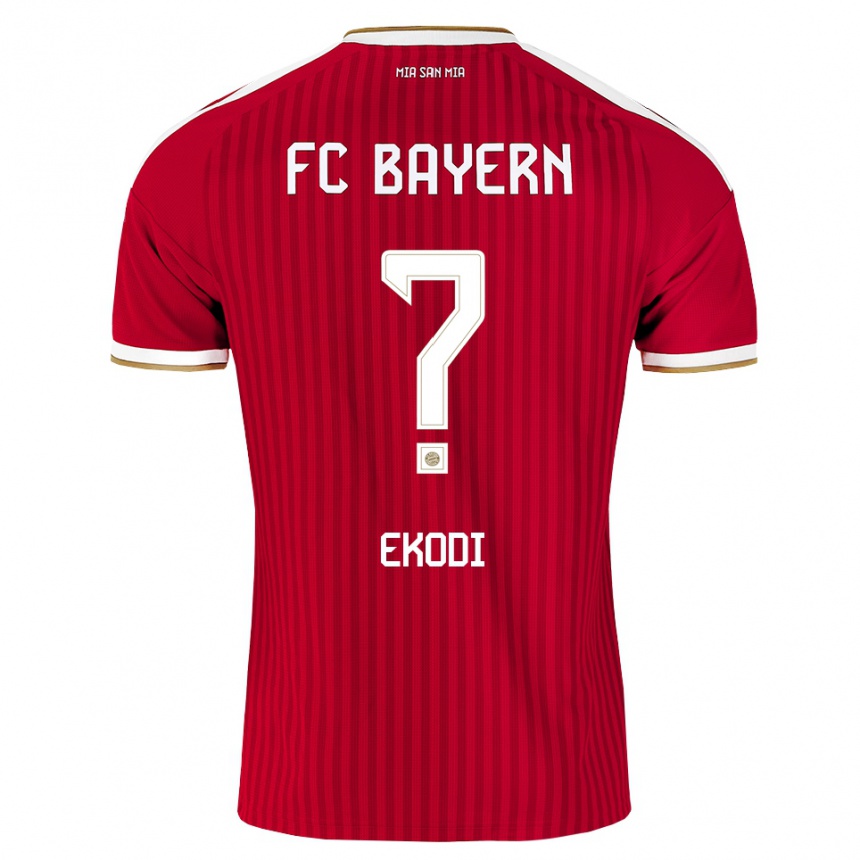 ילדים כדורגל Michel Ekodi #0 אדום לבן כחול ג'רזי ביתית 2026/27