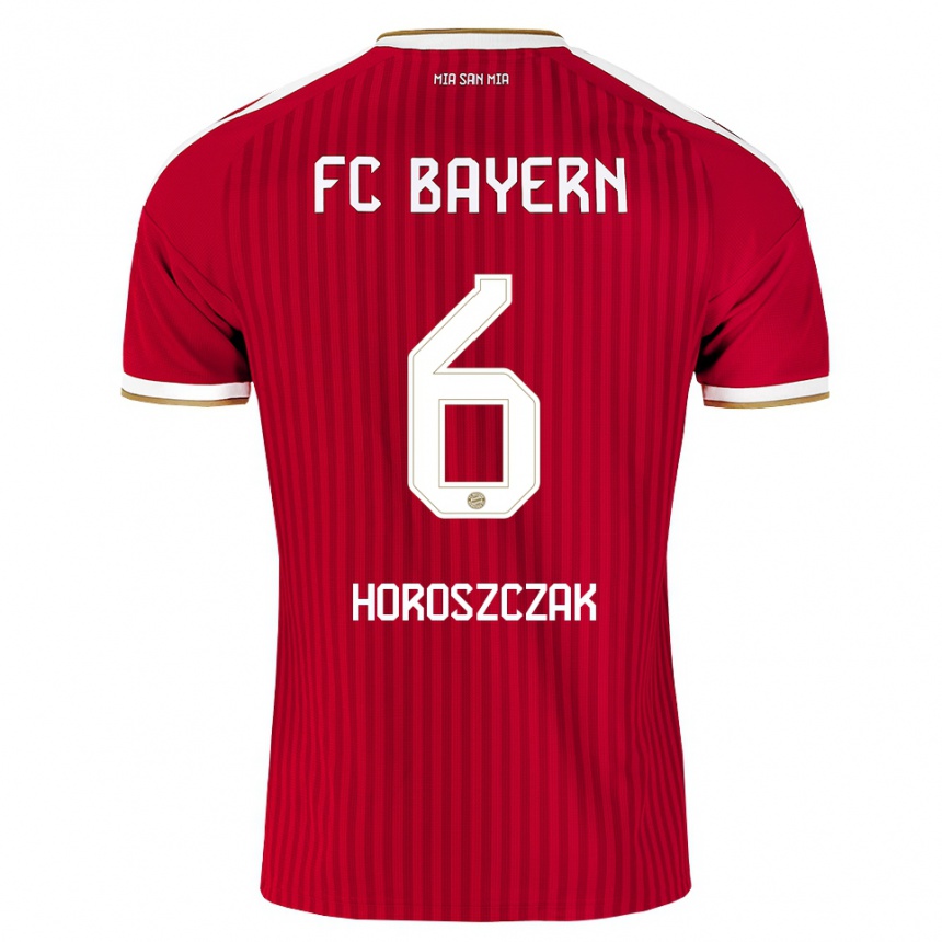 ילדים כדורגל Kuba Horoszczak #6 אדום לבן כחול ג'רזי ביתית 2026/27