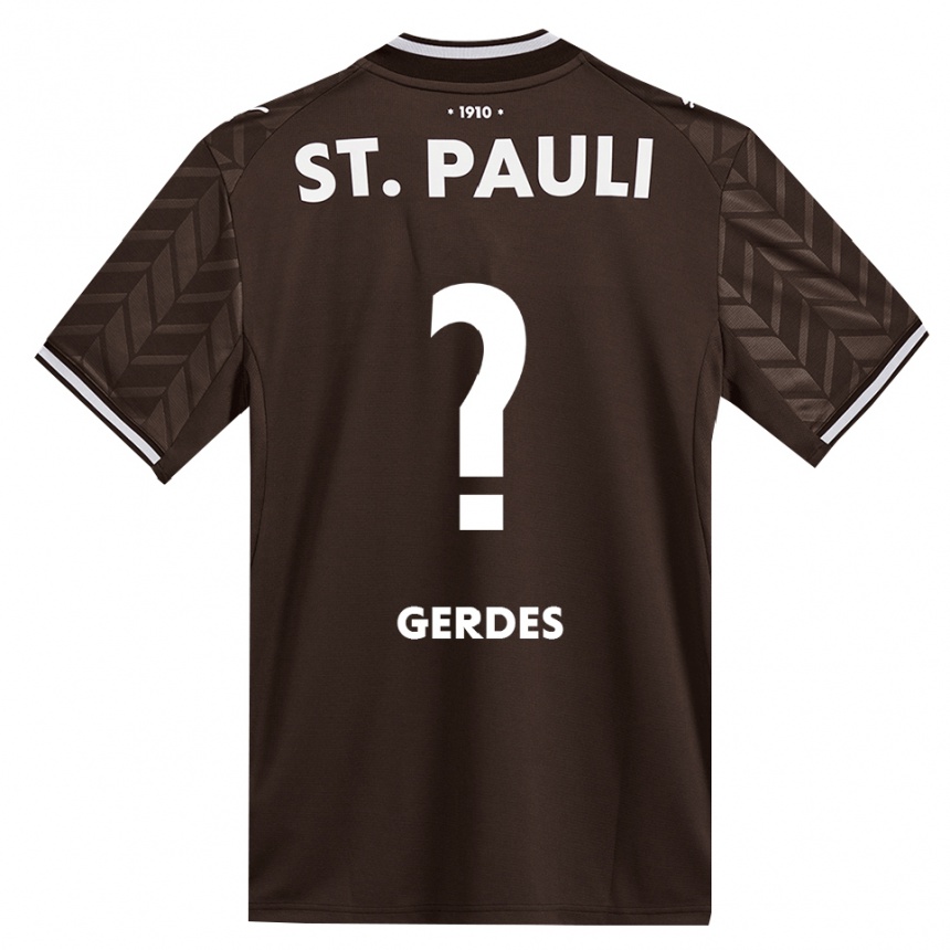 ילדים כדורגל Dennis Gerdes #0 קפה לבן ג'רזי ביתית 2026/27