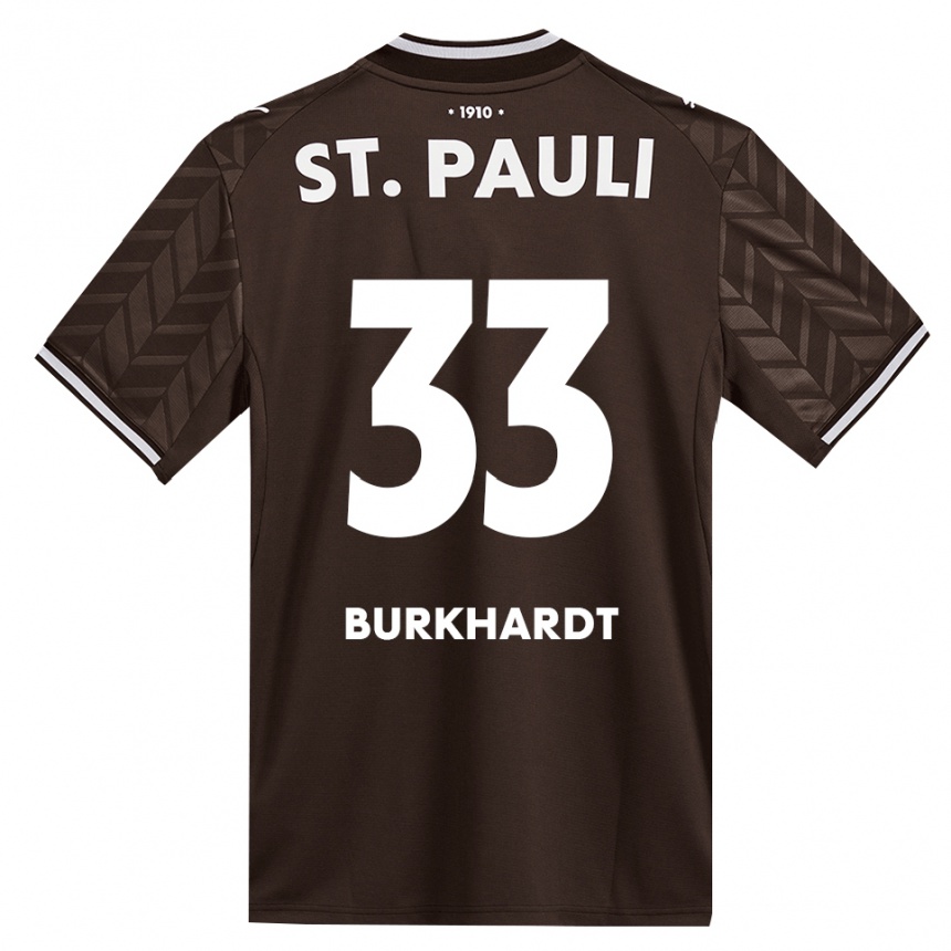 ילדים כדורגל Jannik Burkhardt #33 קפה לבן ג'רזי ביתית 2026/27
