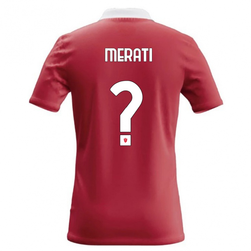 ילדים כדורגל Mattia Merati #0 אדום לבן ג'רזי ביתית 2026/27