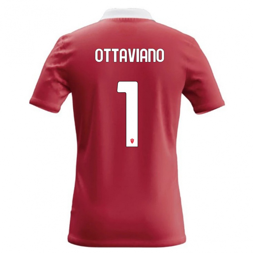 ילדים כדורגל Alessandro Ottaviano #1 אדום לבן ג'רזי ביתית 2026/27