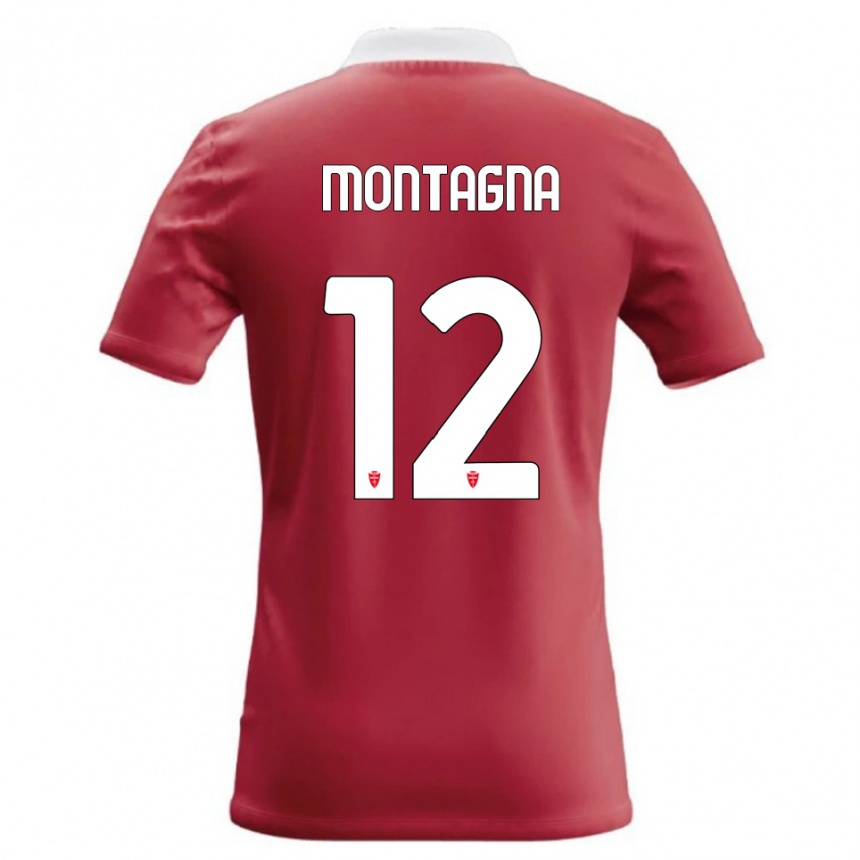 ילדים כדורגל Jacopo Montagna #12 אדום לבן ג'רזי ביתית 2026/27