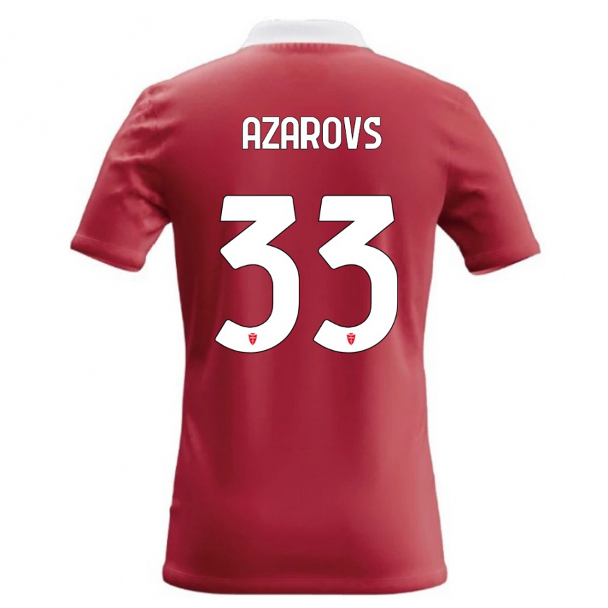 ילדים כדורגל Timurs Azarovs #33 אדום לבן ג'רזי ביתית 2026/27