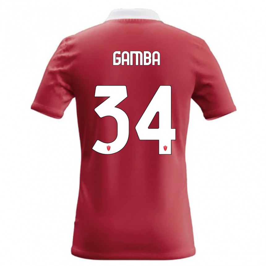 ילדים כדורגל Alberto Gamba #34 אדום לבן ג'רזי ביתית 2026/27