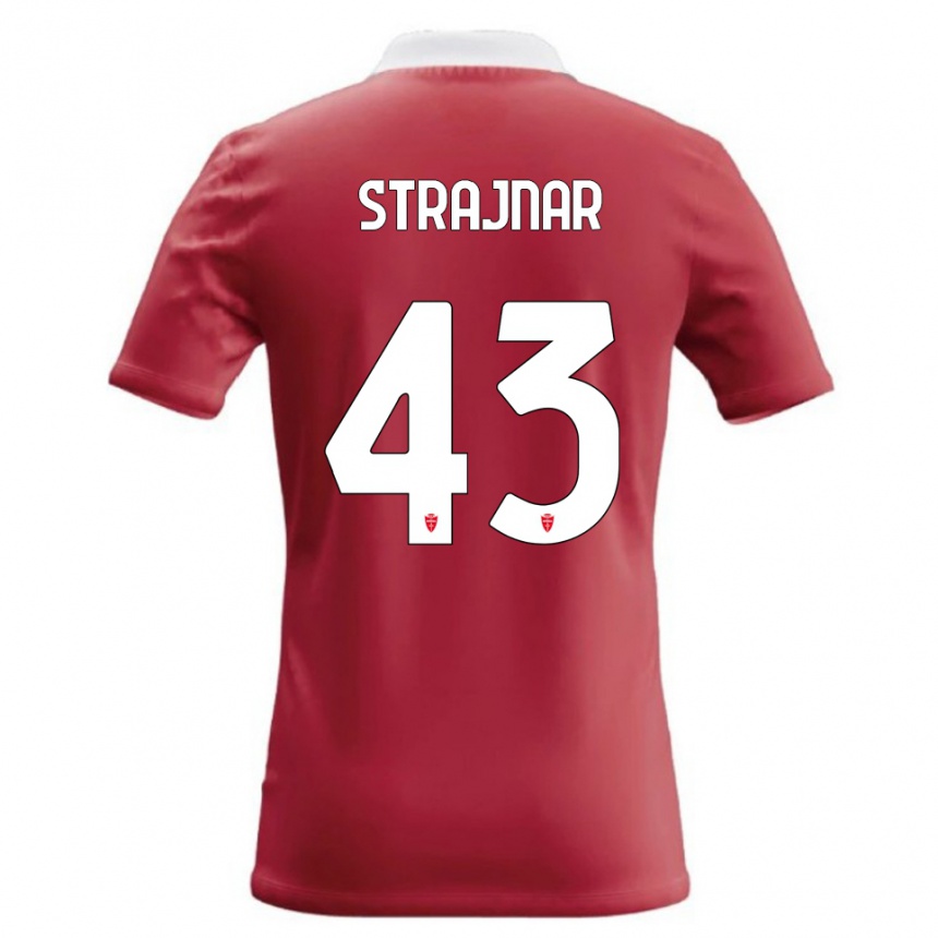 ילדים כדורגל Aljaz Strajnar #43 אדום לבן ג'רזי ביתית 2026/27