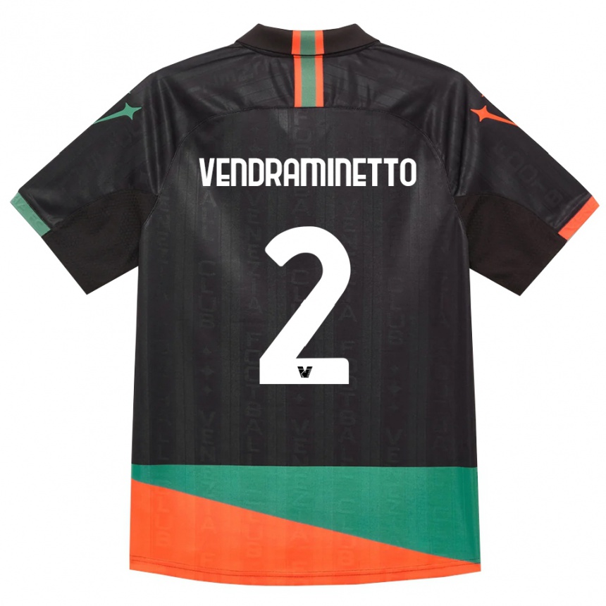 ילדים כדורגל Andrea Vendraminetto #2 שחור כתום ירוק ג'רזי ביתית 2026/27
