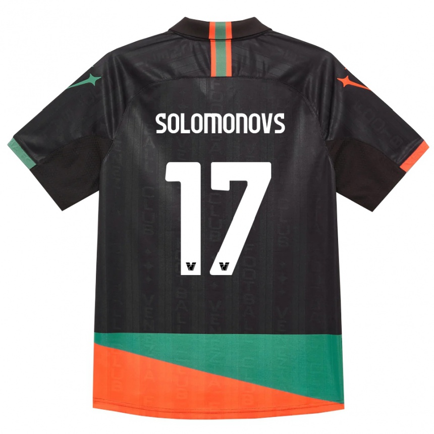 ילדים כדורגל Nikita Solomonovs #17 שחור כתום ירוק ג'רזי ביתית 2026/27