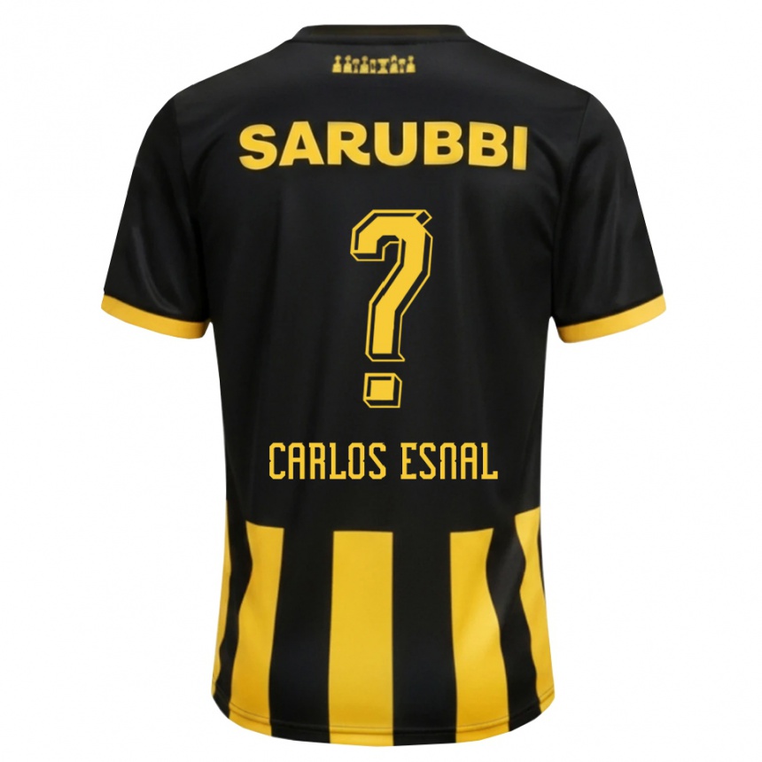 ילדים כדורגל Carlos Esnal #0 שחור צהוב ג'רזי ביתית 2026/27