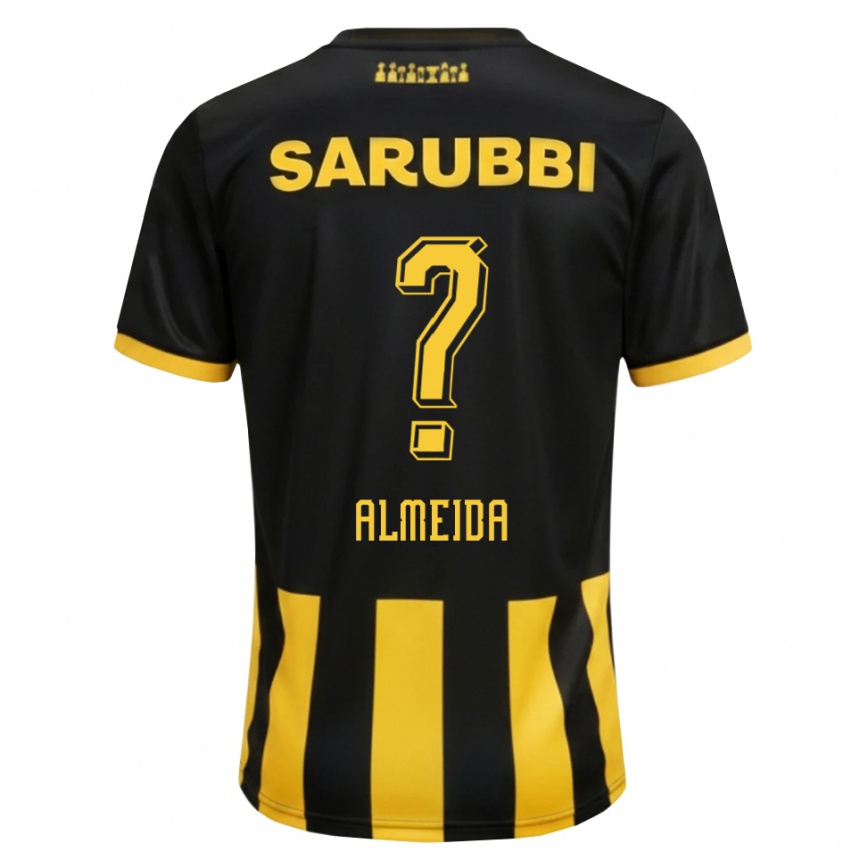 ילדים כדורגל Martín Almeida #0 שחור צהוב ג'רזי ביתית 2026/27