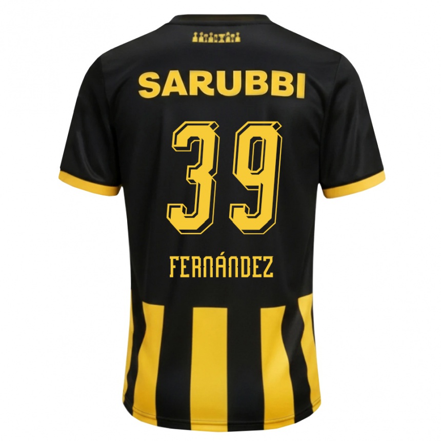 ילדים כדורגל Francisco Fernández #39 שחור צהוב ג'רזי ביתית 2026/27