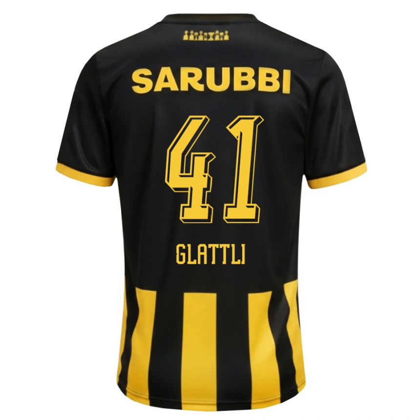 ילדים כדורגל Tiago Glattli #41 שחור צהוב ג'רזי ביתית 2026/27