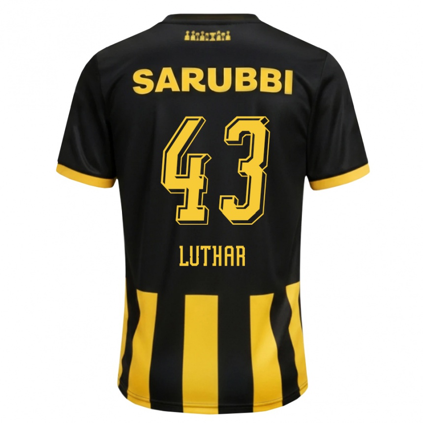 ילדים כדורגל Thiago Luthar #43 שחור צהוב ג'רזי ביתית 2026/27