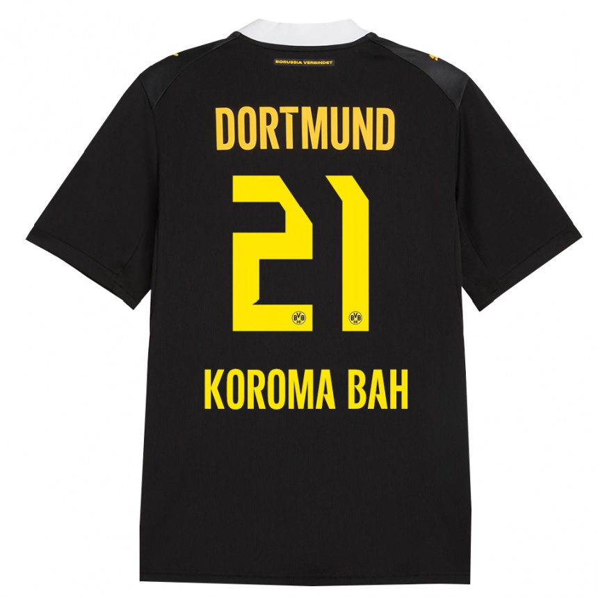 ילדים כדורגל Septimus Koroma Bah #21 שחור אדום צהוב הרחק ג'רזי 2026/27