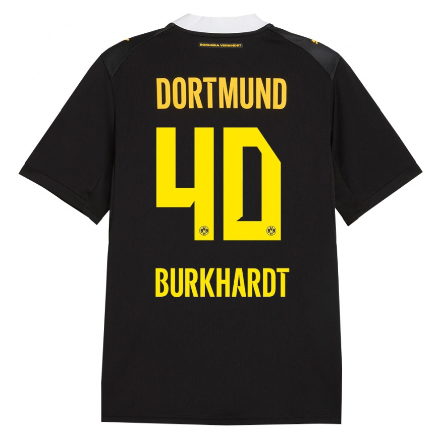 ילדים כדורגל Till Burkhardt #40 שחור אדום צהוב הרחק ג'רזי 2026/27