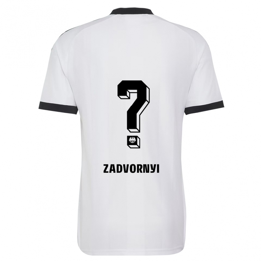 ילדים כדורגל Igor Zadvornyi #0 שחור לבן הרחק ג'רזי 2026/27