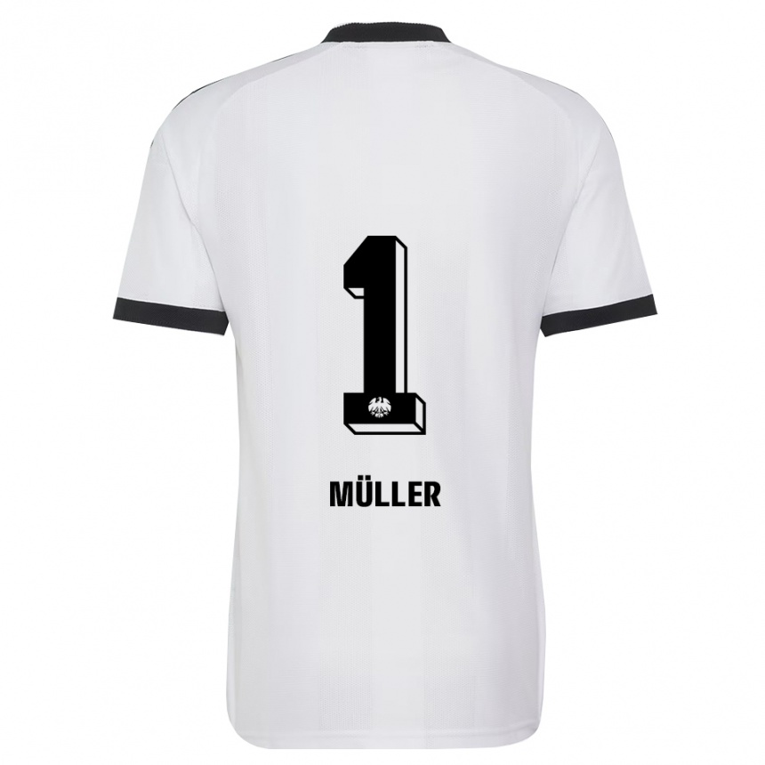 ילדים כדורגל Laurin Müller #1 שחור לבן הרחק ג'רזי 2026/27