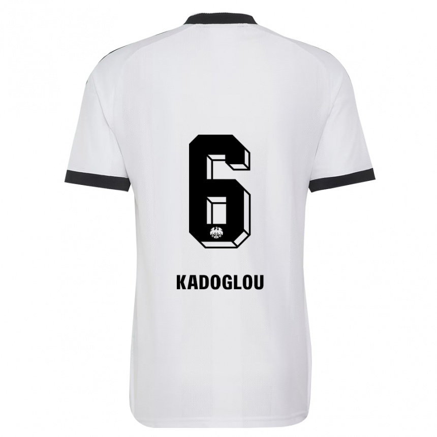 ילדים כדורגל Alexandros Kadoglou #6 שחור לבן הרחק ג'רזי 2026/27