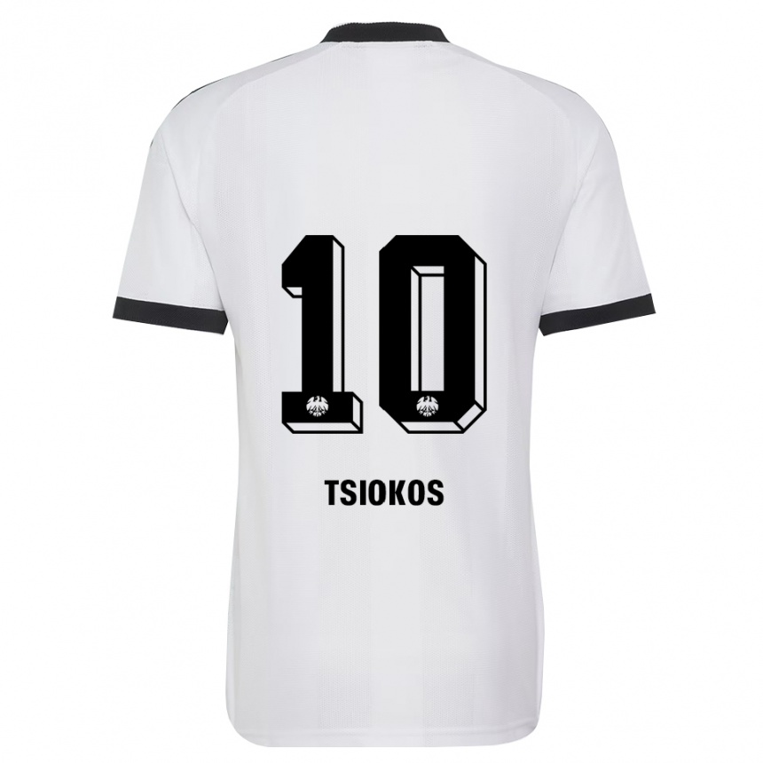ילדים כדורגל ליאונידס איליאס ציוקוס #10 שחור לבן הרחק ג'רזי 2026/27
