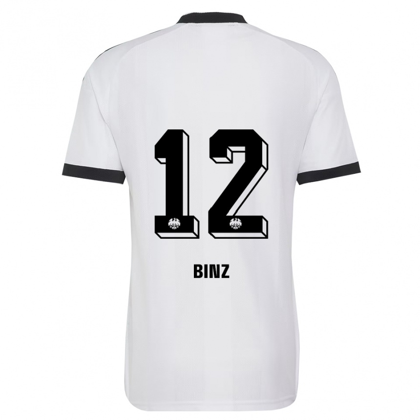 ילדים כדורגל Sam Binz #12 שחור לבן הרחק ג'רזי 2026/27