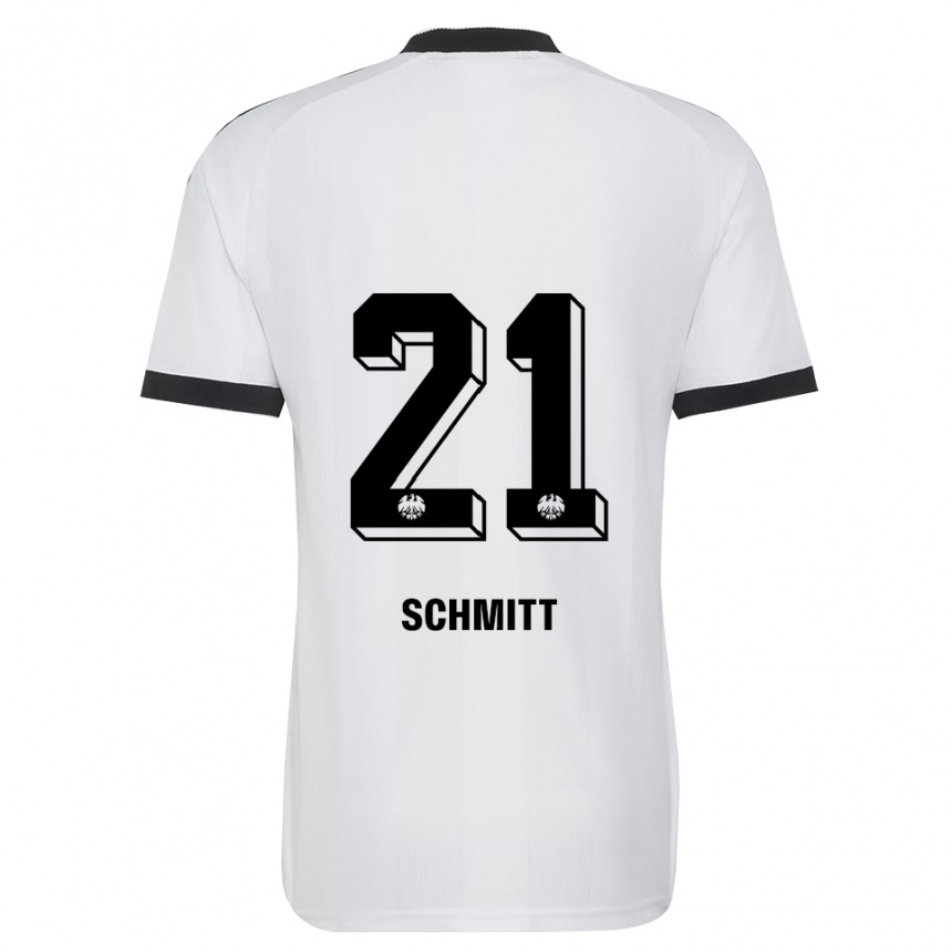 ילדים כדורגל Joshua Schmitt #21 שחור לבן הרחק ג'רזי 2026/27