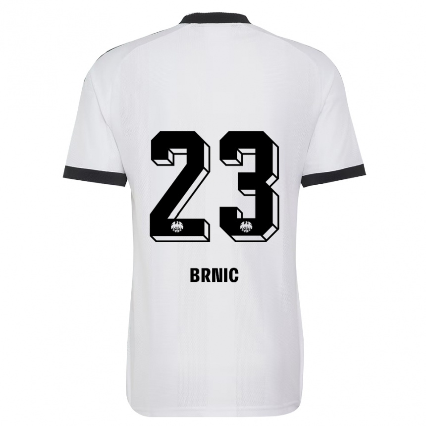 ילדים כדורגל Luka Brnic #23 שחור לבן הרחק ג'רזי 2026/27