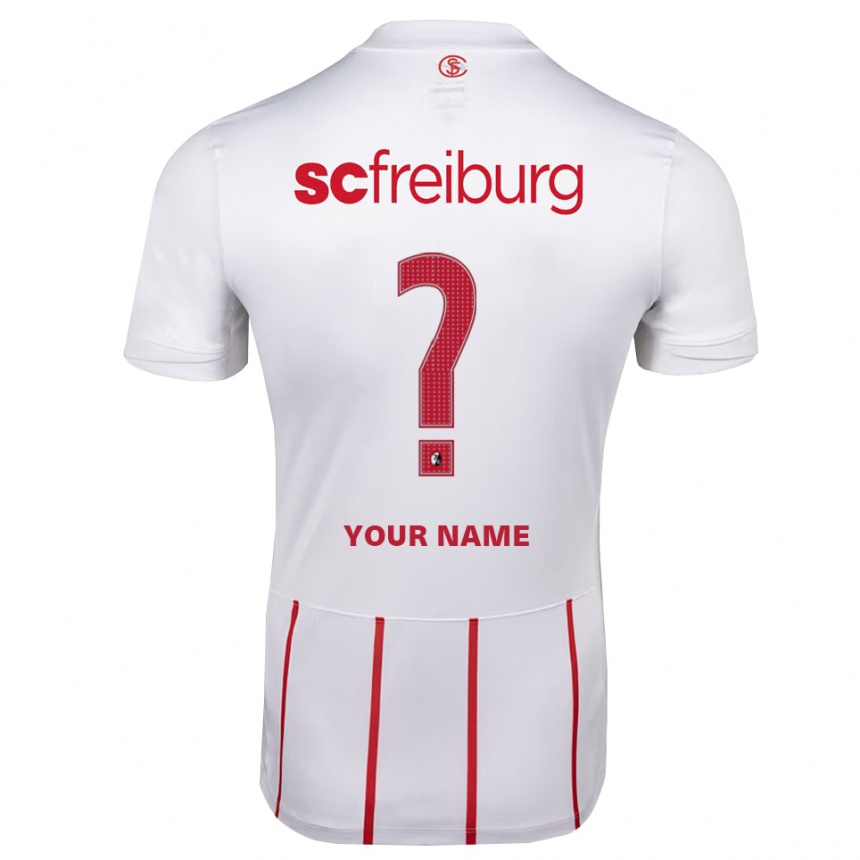 ילדים כדורגל השם שלך #0 לבן אדום צהוב הרחק ג'רזי 2026/27