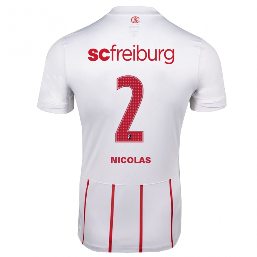 ילדים כדורגל Nicolas Schnerring #2 לבן אדום צהוב הרחק ג'רזי 2026/27