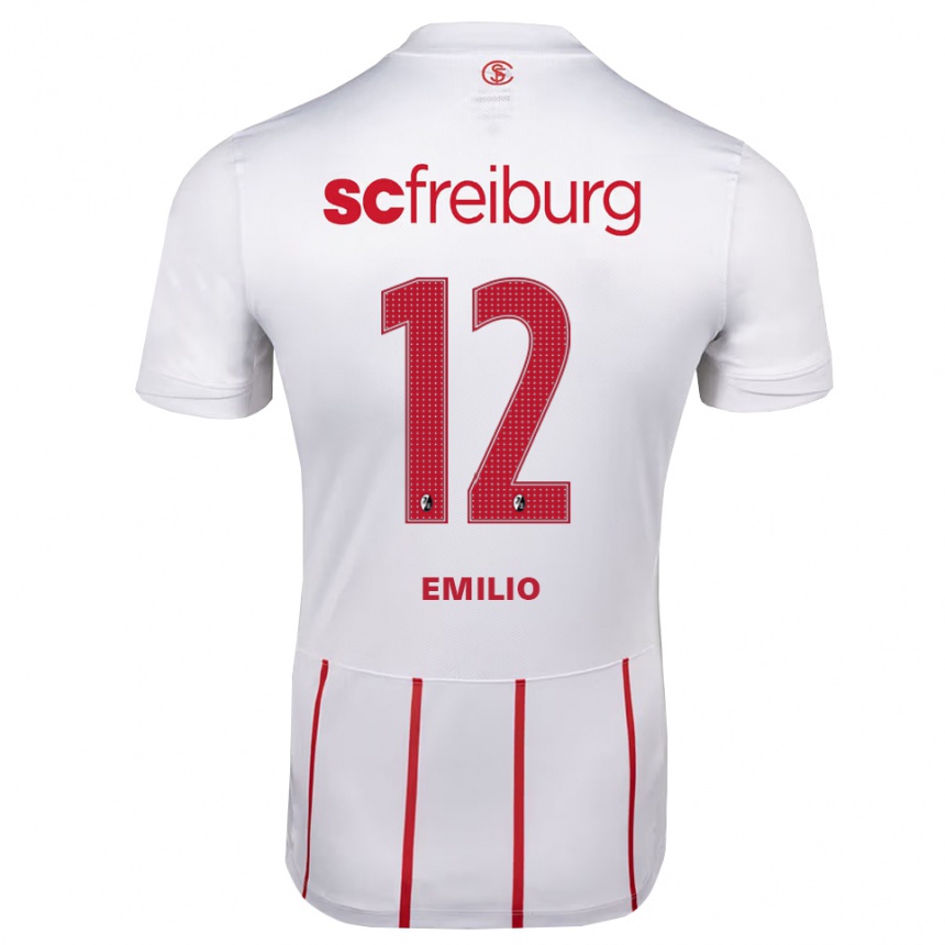 ילדים כדורגל Emilio Schiertz #12 לבן אדום צהוב הרחק ג'רזי 2026/27