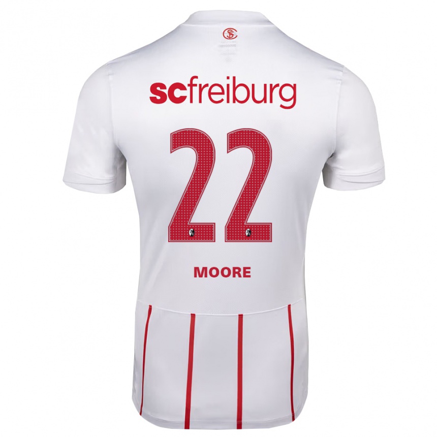 ילדים כדורגל Noah Moore #22 לבן אדום צהוב הרחק ג'רזי 2026/27